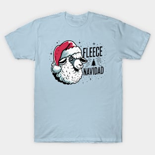 Fleece Feliz Navidad Sheep Christmas T-Shirt Cute Xmas Gift T-Shirt